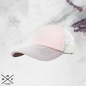 MBC Apparel Unisex Mesh Truckers Hat Pink/White One Size Fits All
